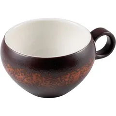 Tea cup “Estia”  porcelain  240 ml , H=65, L=135, B=105mm  brown, white