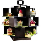 Стойка фуршетная 15 отделений вращающаяся металл,стекло ,H=41см бежев.