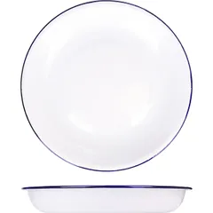 Тарелка глубокая эмалиров. сталь D=225,H=33мм белый,синий