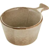 Cocotte maker "Potters" gray-brown  porcelain  256 ml  D=10.2, L=13.6 cm