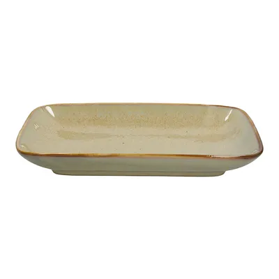 Блюдо «Джап Нью Браун» глубокое прямоугольное керамика ,L=27,5,B=18,5см бежев., изображение 2