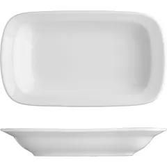 Plate “Prague” rectangular  porcelain ,H=3,L=19,B=11cm white