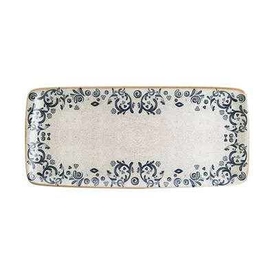 Блюдо сервировочное «Виенто» прямоугольное фарфор ,L=34,B=16см белый,синий