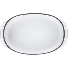 Блюдо «Карактэр» прямоугольное с ручками керамика 0,55л ,H=5,L=19,B=13см белый, изображение 3