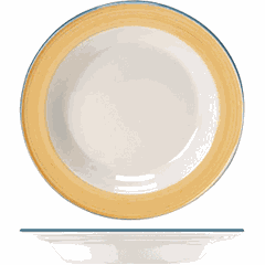 Тарелка глубокая «Рио Йеллоу» фарфор D=21,5см белый,желт.