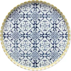 Plate “Selinunte” with edge  porcelain  D=270, H=25mm  blue, white