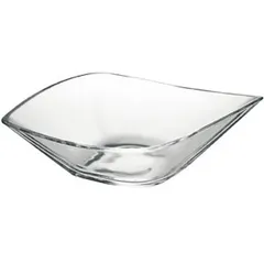 Salad bowl “Lif” square  glass  1.2 l , H=95, L=330, B=190mm  clear.