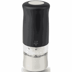 Мельница для соли метал мех электрич.(батарейки) пластик,сталь нерж. D=54,H=140мм прозр.,черный