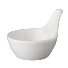 Salad bowl for compliment with handle plastic 50ml D=7/4,H=6cm white