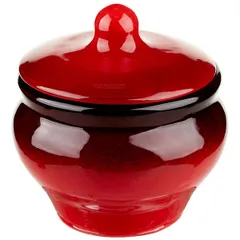 Горшок для запекания керамика 350мл бордо,черный, изображение 2