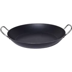 Paella pan 2 handles blue steel D=340,H=60,L=425mm gray