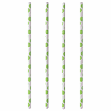 Трубочки без сгиба[100шт] бумага D=6,L=200мм белый,зелен.