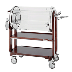 3-tier serving trolley with closed box  stainless steel, plastic  silver, transparent.