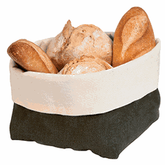 Bread basket cotton ,H=90,L=125,B=125mm brown.