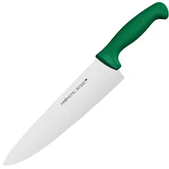 Нож поварской «Проотель» сталь нерж.,пластик ,L=380/240,B=55мм зелен.,металлич.