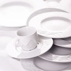 Тарелка «Мелодия Эсс» мелкая фарфор D=220,H=15мм белый, изображение 3