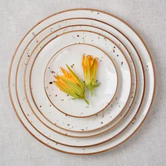 Тарелка «Париж» фарфор D=23см белый,коричнев., Диаметр (мм): 230, изображение 2