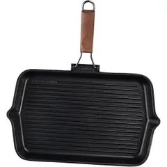 Сковорода-гриль алюм.литой,дерево ,H=4,L=28/45,B=43см черный, изображение 3