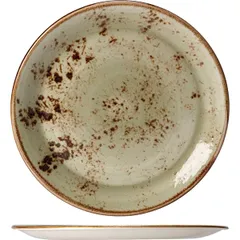 Plate “Kraft Green” small  porcelain  D=25, H=2cm  green.