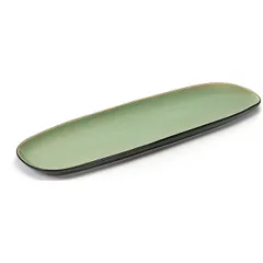 Dish “Pure” ceramics ,H=2,L=40,B=14cm green,black