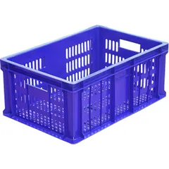 Perforated food box polyethylene 46l ,H=25,L=60,B=40cm blue