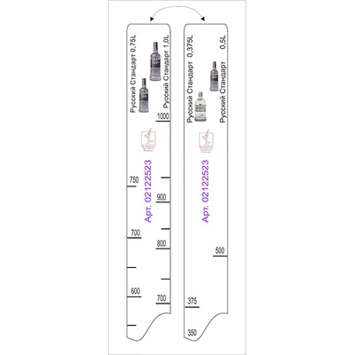 Линейка барная «Русский Стандарт» 0.375, 0.5, 0.75, 1л