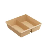 Контейнер бумажный OneClick 2 секции картон 1,2л ,H=55,L=190,B=200мм св.корич.