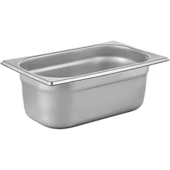 Gastronorm container (1/4)  stainless steel  2.7 l , H=10, L=26.5, B=16.2 cm  metal.