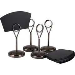 Держатель для карточек  4шт.+20карточек[4шт] сталь нерж.,полипроп. D=50,H=105мм черный, изображение 4