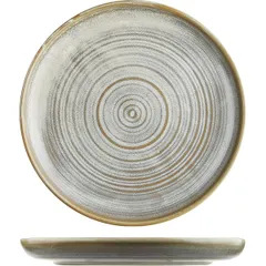 Plate “Agave” with rim  porcelain  D=26, H=3cm  green.