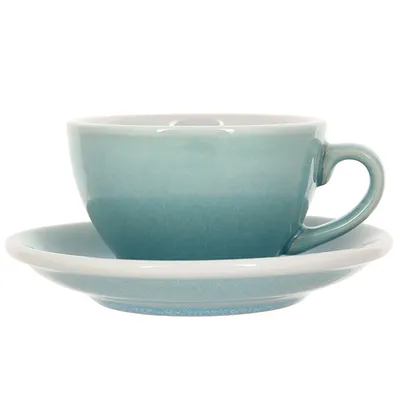 Кофейная пара «Эгг» фарфор 250мл D=95/145,H=55,L=115мм лазурн.