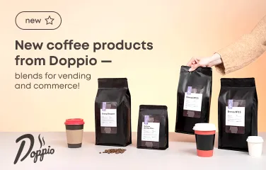 New coffee products from Doppio - blends for vending and commerce!