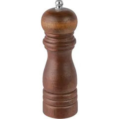 Salt/pepper mill, ceramic mechanism  wood, ceramics  D=7, H=45cm  brown, silver.