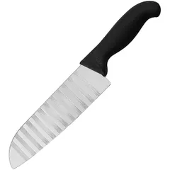 Нож японский шеф сталь нерж. ,L=18см черный,металлич.