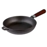 Frying pan with wooden handle “Amber Cast”  cast iron, wood  D=245, H=80, L=430mm  black, dark wood