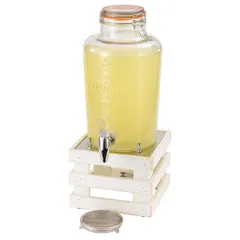 Cold drink dispenser on a stand glass,wood 8l ,H=52.5,L=23,B=33cm