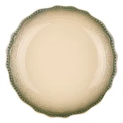 Тарелка глубокая «Эйфория» фарфор 0,75л D=23см бежев.,зелен., Цвет: Бежевый, Диаметр (мм): 230