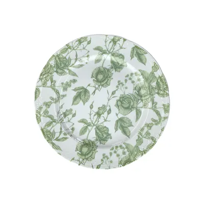 Тарелка «В.Виена Роузес» мелкая фарфор D=28см белый,зелен.