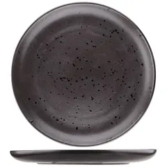 Plate “Onyx” without borders ceramics D=30cm black