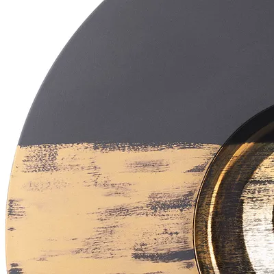 Тарелка с широким краем керамика 300мл D=30,3см черный,золотой арт. 03013114, изображение 2