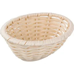 Oval wicker bread basket  polyrottan , H=65, L=185, B=145mm  beige.