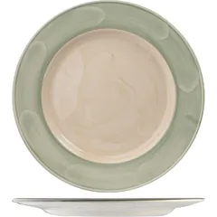 “Fennel” serving plate  porcelain  D=300, H=23mm  green, beige.