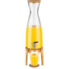 Диспенсер для холодных напитков «Фреш Вуд» стекло,дерево 4,5л ,H=56,5,L=23,B=23см прозр.,св. дерево, изображение 3