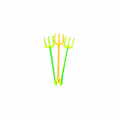 Cocktail forks “Trident”[120pcs] plastic ,L=9cm multi-colored.