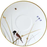 Блюдце «Рид» кост.фарф. D=16см белый,золотой