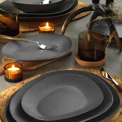 Тарелка «Гэлэкси» ассиметричная фарфор D=220,H=25мм граф.,матовый, изображение 4