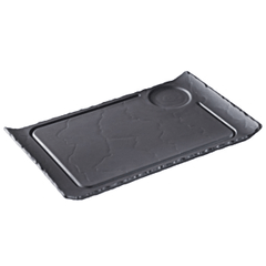 Serving dish “Basalt” ceramics D=68,L=330,B=200mm black,matte