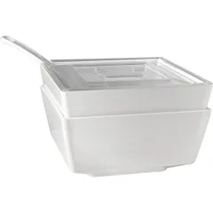 Салатник пластик 1,5л ,H=95,L=195,B=195мм белый, изображение 3