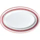 Блюдо «Мезень» Принц Заборчик овальное фарфор ,H=27,L=240мм белый,красный