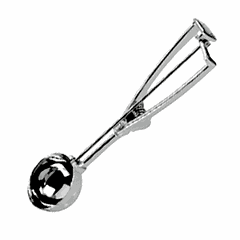 Ice cream spoon with mechanism D=25mm metal.